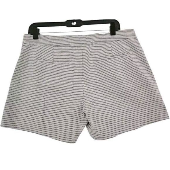 Banana Republic Factory~Woman Sz. 8~Gray/Blue Stripes Button Sides Shorts Cotton - Picture 6 of 9